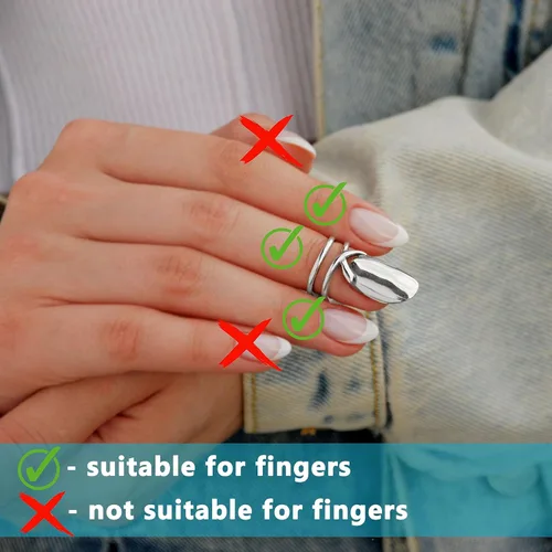 Vista 6 de Boho Sterling Silver Fingernail Ring: Unique Nail Armor, Adjustable Fingertip Ring, and Claw Ring - A Bold Statement Piece and Protective Finger
