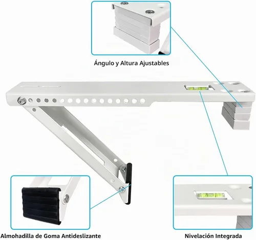 Vista 3 de Soporte de CA para ventana, soportes de aire acondicionado para ventanas, soporte universal de CA de hasta 85 libras