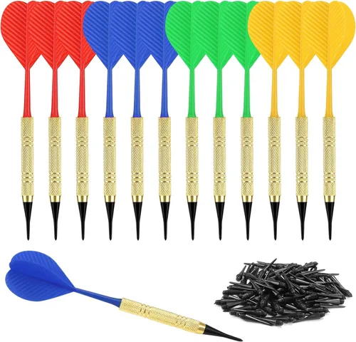 Vista 14 de Accmor Soft Tip Darts, Bar Dart, Plastic Tip Darts Set, Attach Extra 100 Black 2BA Replacement Tips, Soft Tip Darts for Electronic/Plastic Dartboard