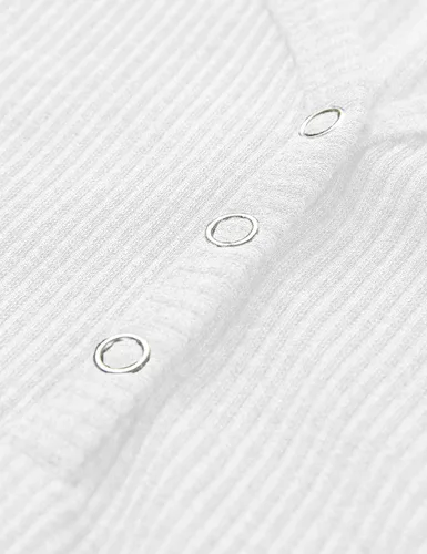 Vista 5 de Merokeety Camiseta sin mangas, con cuello en V, para mujer, acanalada, con botones, informal, camisa estilo Henley