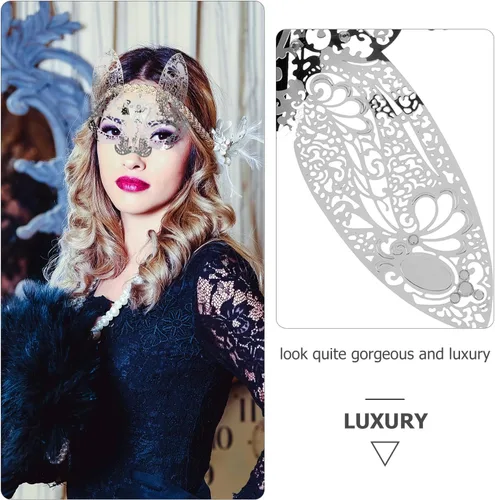 Vista 8 de Máscara de mascarada para mujer, máscara de conejo de media cara, accesorio para ojos, disfraz para fiesta, Halloween, Mardi Gras, baile