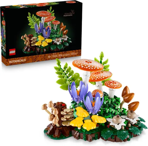 LEGO Botanicals Woodland Mushrooms - Juego de construcción para adultos, mayores de 18 años - Decoración de hongos para oficina en casa o escritorio
