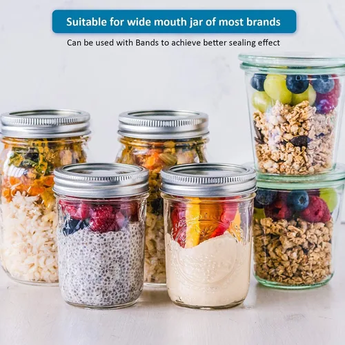 Vista 4 de 42 anillos para conservas de boca regular, bandas de conservas para tarros de boca pequeña, bandas de metal inoxidables para tarro Mason