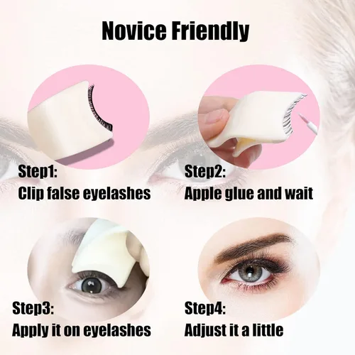Vista 4 de Herramienta aplicadora de pestañas postizas, herramienta para principiantes, pinzas de sujeción de pestañas, clip removedor portátil de plástico, 2