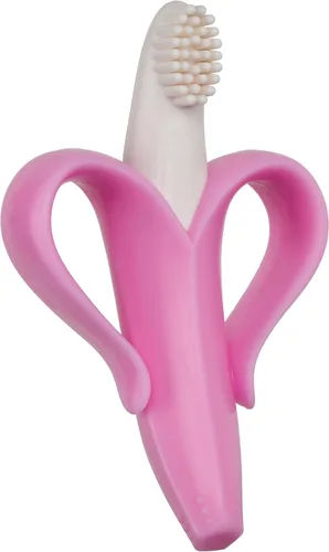 Vista 5 de Cepillo de dientes con forma de plátano para bebé, Azul