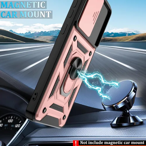 Vista 537 de Gritup Funda para Samsung Galaxy A05s-4G con Protector de Pantalla [2 Piezas] con Cubierta Deslizante para Cámara, Soporte Tipo Atril de Anillo