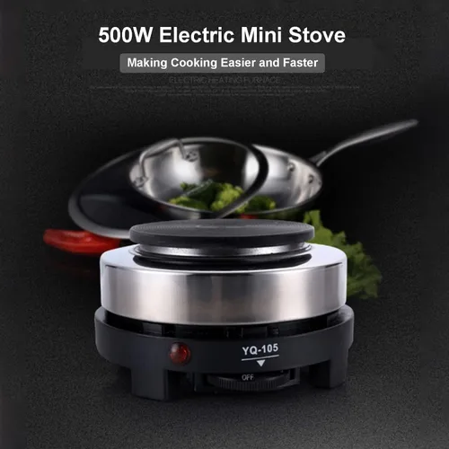 Vista 2 de Mini estufa, mini estufa eléctrica portátil de 500 W, calentador de hogar multifunción (enchufe de EE. UU. 110 V), adecuado para la sopa