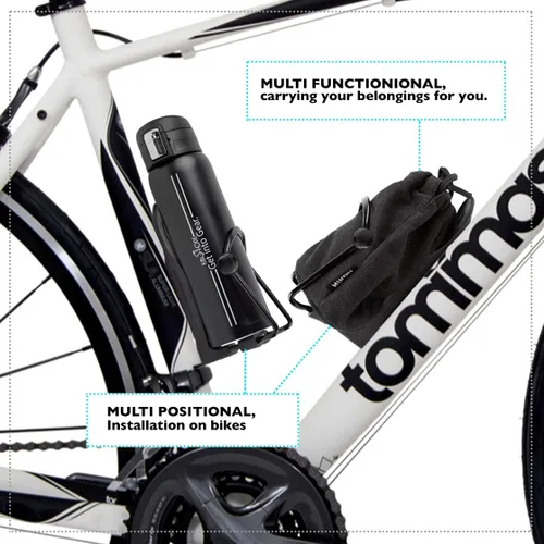 Vista 4 de Portabotellas de bicicleta Pro Set con termo Bike Bottle or Exrta Set con soporte de jaula adicional, sin tornillos. Jaula perfecta, ajustable