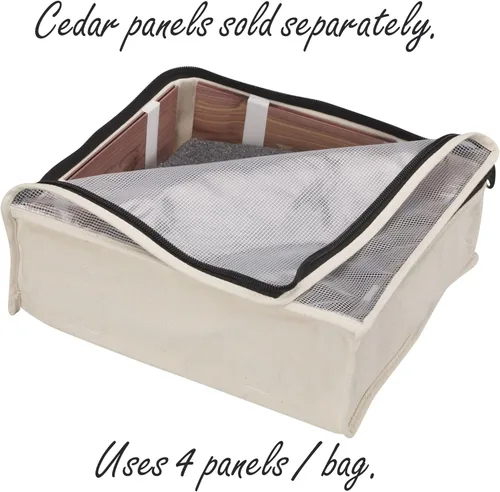 Vista 4 de Household Essentials 3321-1 Cedarline - Bolsa para suéter con cremallera de lona de algodón natural Bolsa de almacenamiento para armarios y debajo