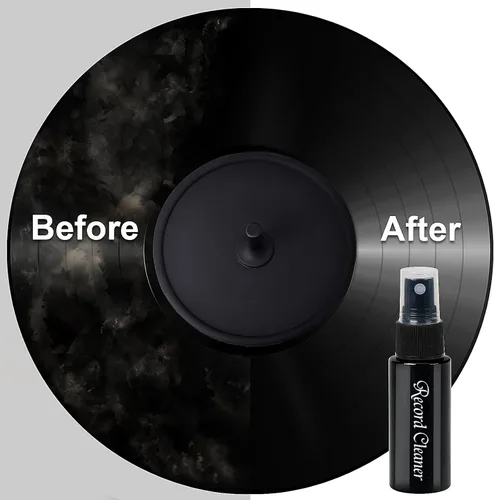 Vista 4 de OPULA Kit completo de limpieza de discos de vinilo 7 en 1, solución limpiadora de discos de vinilo, cepillo de terciopelo, cepillo de microfibra