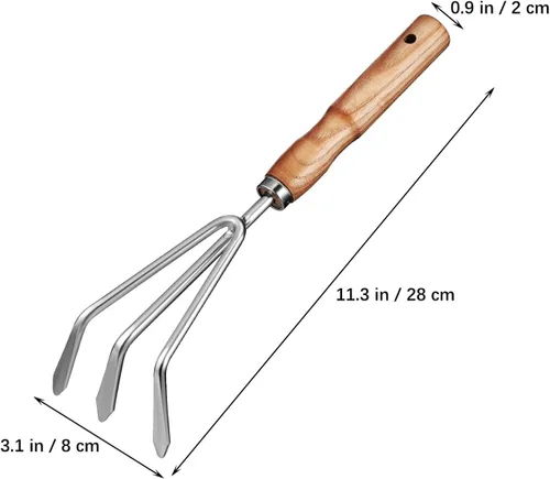 Vista 2 de DOITOOL Sturdy Stainless Steel Garden Tools Kit with Smooth Wooden Handles Rounded Edges for Safe Use Lightweight and Comfortable Grip Outdoor