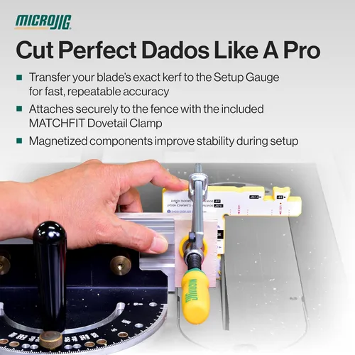 Vista 4 de MICROJIG GRR-RIPPER MF-1004 Match Fit Dado Stop Pro, amarillo