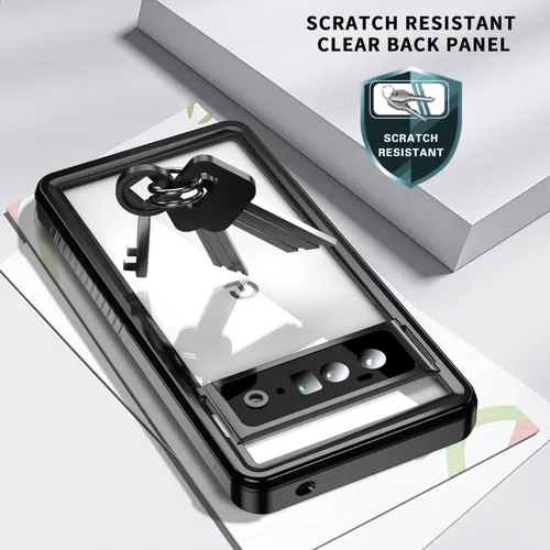 Vista 5 de DINGXIN Funda impermeable para Google Pixel 6 Pro, con certificación IP68, a prueba de polvo, a prueba de golpes con protector de pantalla