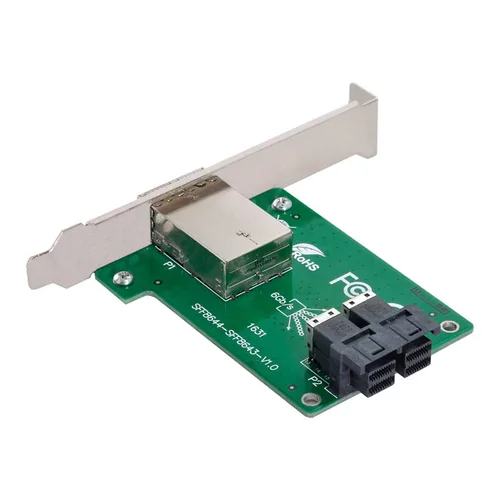 Vista 8 de Chenyang Mini SAS 2 SFF-8644 a 2 SFF-8643 HD adaptador convertidor de servidor de datos con soporte
