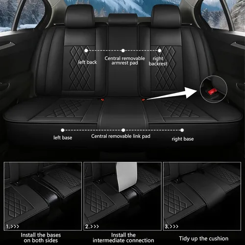 Vista 19 de Fundas de asiento para Chevrolet Cruze 2011-2019, funda de asiento de automóvil de cuero impermeable, accesorios para interiores de automóvil suaves