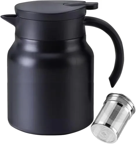 Jarra térmica de café de 34 onzas, olla de té de acero inoxidable 316, jarra de café al vacío de doble pared | retención de calor y frío | sin BPA