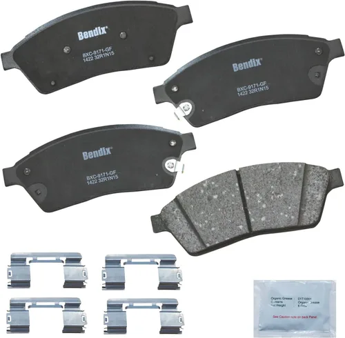 Vista 60 de Pastillas de Freno Delanteras Cerámicas Bendix Priority1 CFC430A para Modelos Selectos INFINITI G35, I30, Nissan 350Z, Altima, Juke, Maxima, Sentra