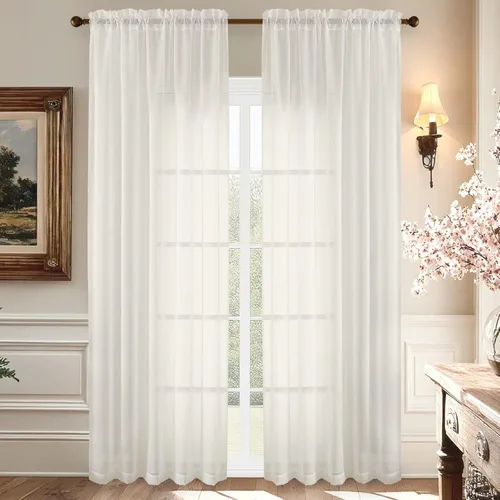Vista 206 de Aiyufeng 2 paneles de cenefa transparente negra de 14 pulgadas de largo, cortinas cortas para dormitorio, cortinas de cocina para ventana pequeña