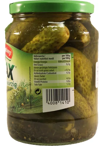 Vista 3 de Hengstenberg - Knax Knackig y Wuerzige Pickles (24.3 fl oz/24.3oz)