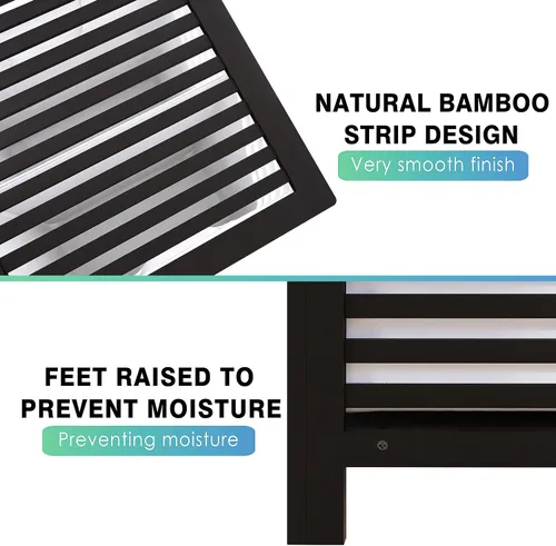 Vista 4 de SMIBUY cesta de lavandería doble con tapa, canasta de lavandería de bambú de 120L con bolsa interior extraíble, clasificador de ropa de 2 secciones