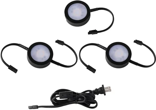 Vista 8 de WAC Lighting, Luz de disco LED individual con cable de plomo de 6 pulgadas 3-CCT seleccionable 2700K-3000K-3500K Voltaje de línea en blanco