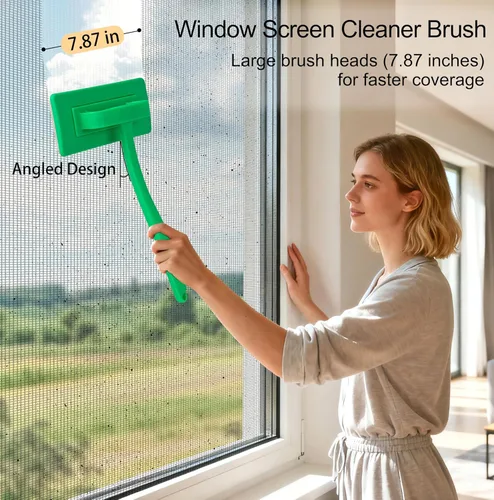 Vista 2 de MyLifeUNIT 2 paquetes de limpiador de pantalla de malla, cepillo de limpieza de pantalla de ventana desmontable, herramienta de limpieza de pantalla
