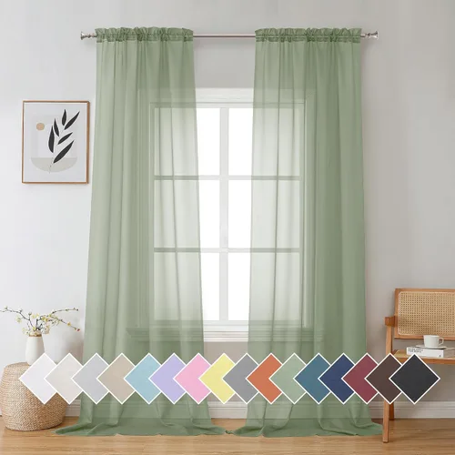 Vista 140 de Aiyufeng 2 paneles de cenefa transparente negra de 14 pulgadas de largo, cortinas cortas para dormitorio, cortinas de cocina para ventana pequeña