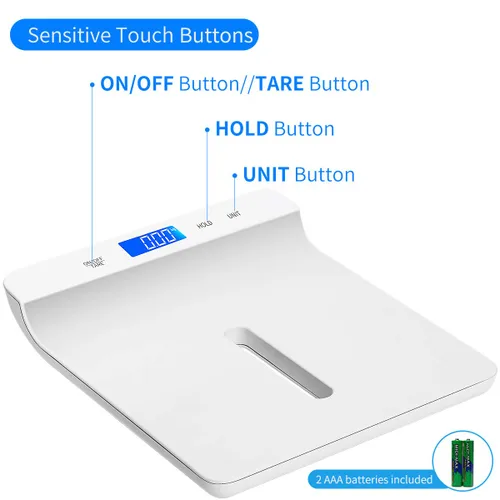 Vista 3 de Báscula digital para bebés, báscula digital multifunción para mascotas, báscula para niños pequeños con bandeja de medición de peso y altura