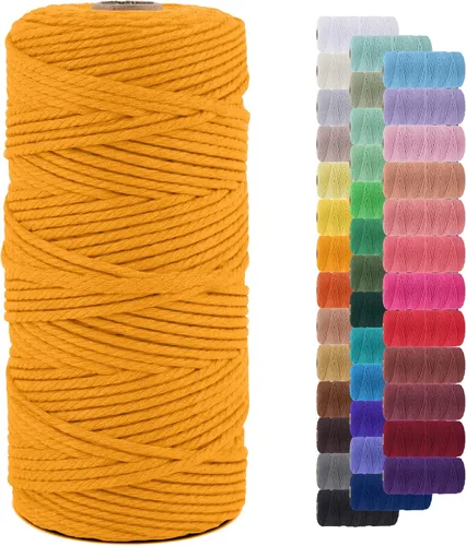 Vista 106 de Cordón de macramé de 0.079 pulgadas, cuerda de algodón natural de 109 yardas, hilo de cuerda de macramé para manualidades, ganchos de pared