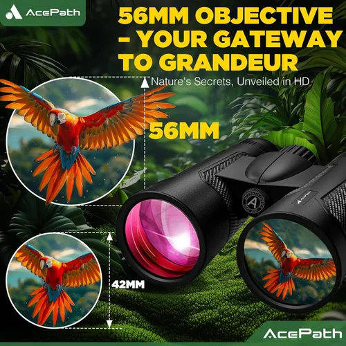 Vista 4 de Binoculares 15x56 para adultos de alta potencia - Binoculares impermeables de gran visión con visión clara en poca luz - Binoculares compactos