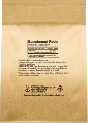 Vista 2 de Pure Original Ingredients Bicarbonato de potasio (4oz) Natural, seguro para alimentos, electrolitos, levadura