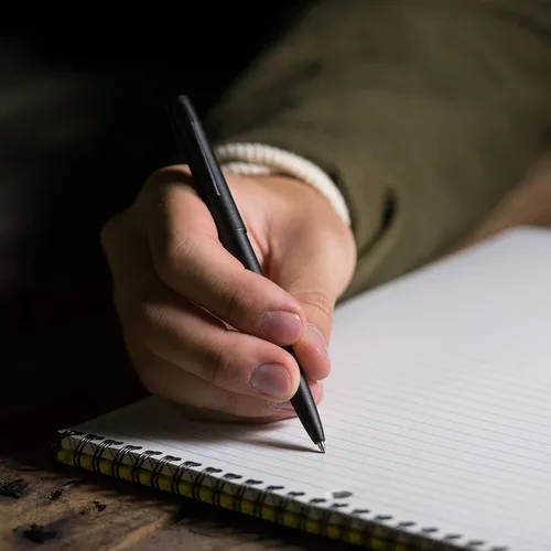 Vista 6 de Rite in the Rain pluma retráctil de metal de tinta negra para todo tiempo (n.º 97)