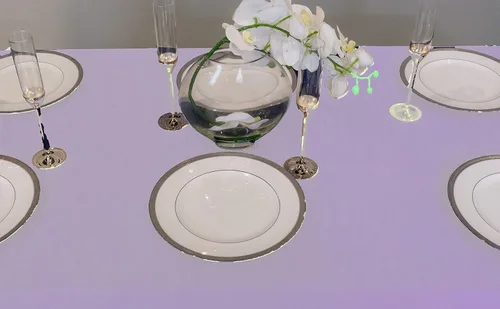 Vista 4 de Kadut - Mantel rectangular (60 x 102 pulgadas) para mesa de 6 pies.