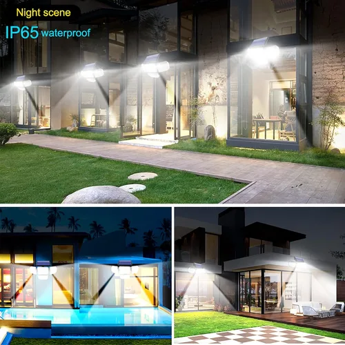 Vista 7 de Outdoor Solar Security Lights, 1200LM Solar Floodlights Motion Sensor with Adjustable 4 Heads, IP65 Waterproof, 270 Wide Lighting Angle Solar Lights