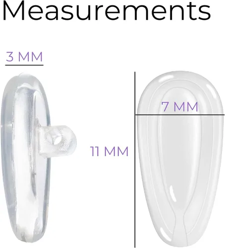 Vista 2 de GMS Optical Comfort Line – 0.276 in de ancho regular / 0.433 in de longitud pequeña – Bolsa de aire de silicona suave atornillada almohadillas