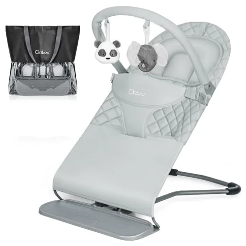 Vista 10 de Orzbow Mecedora y mecedora eléctrica para bebés con innovador movimiento mecedor automático, adaptable de 3 velocidades, detección inteligente