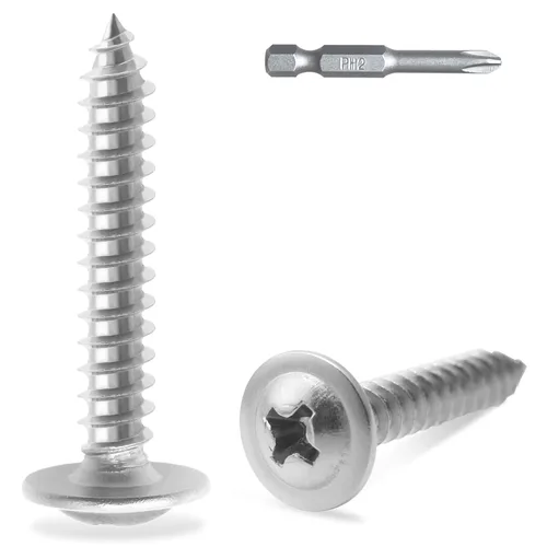 Vista 14 de JEGONFRI (150 piezas) #8 x 1" tornillos autorroscantes de acero inoxidable 410 para metal, plástico y madera, cabeza de armadura modificada