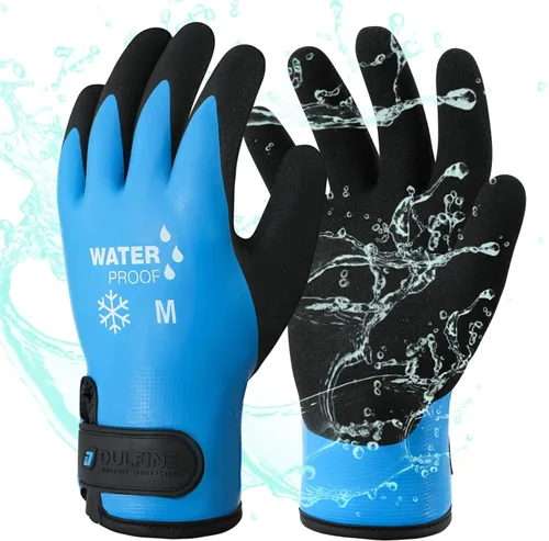 Vista 11 de DULFINE 100% Waterproof Work Gloves for Men & Women, Foam Latex Coated Grip, Thermal Winter or Touchscreen Multi-Packs