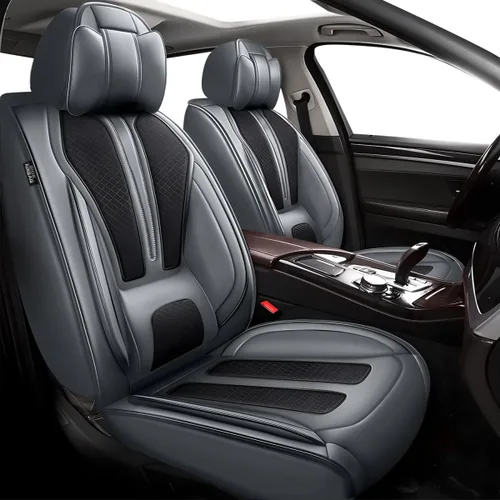 Vista 23 de TTX LIGHTING Fundas para Asientos de Coche Juego Completo Compatible con Nissan Frontier 2007-2024 2025 Protector de Asiento de Cuero Impermeable
