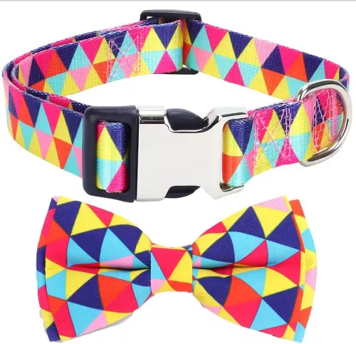 Vista 22 de Weimostar Collar suave para perro con bonito patrón floral y hebilla ajustable, duradero y elegante, collar para cachorros para mascotas pequeñas