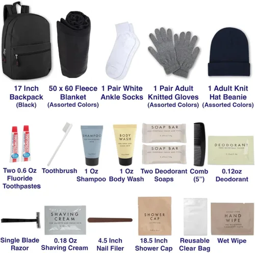 Vista 3 de Paquete de 12 suministros para el cuidado de las personas sin hogar, kit de cuidado de invierno a granel, kit de higiene de invierno para personas
