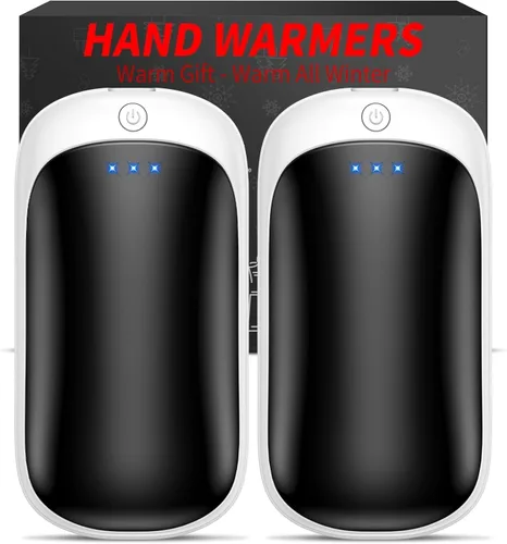 Paquete de 2 calentadores de manos recargables, calentadores de manos eléctricos portátiles reutilizables, calentadores de manos USB 2 en 1, regalos
