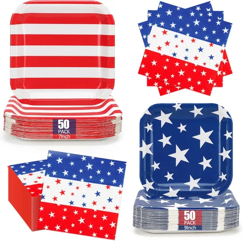 Vista 7 de Juego de platos y servilletas de papel de Pascua de 9 y 7 pulgadas para 50 invitados