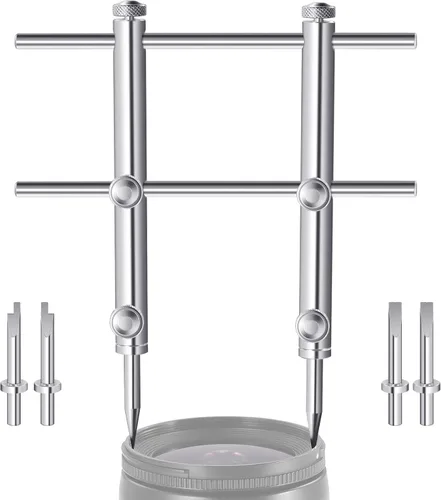 Vista 10 de NEEWER Llave de anillo de lente de acero inoxidable, herramienta profesional de doble cara curva con puntas planas/puntiagudas para quitar lentes