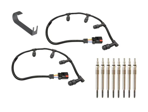 Michigan Motorsports El arnés de bujías incandescentes incluye 8 bujías incandescentes para Ford 6.0 Power Stroke 2004 a 2010 tanto para lado