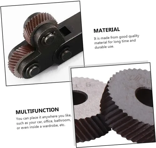 Vista 4 de TEHAUX Rueda de moleteado de acero de alta resistencia 4pcs Cabeza de pivote para torno Herramienta de moleteado grueso