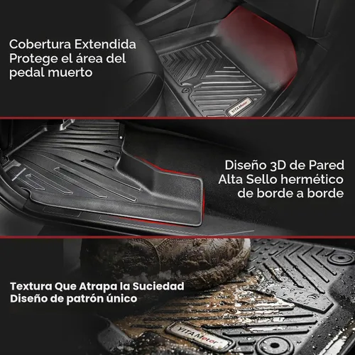 Vista 7 de YITAMOTOR Alfombrilla de carga compatible con Chrysler Pacifica 2017-2025 2026, forro de maletero personalizado negro TPE, alfombrilla de maletero