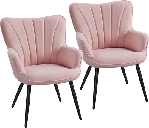 Vista 15 de Yaheetech Silla de Brazos de Piel Sintética PU, Silla Decorativa Moderna con Patas Metálicas, Cómoda Silla Barril Tapizada para Sala de Estar, Marrón