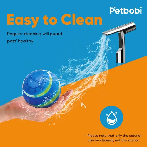 Vista 5 de Petbobi Bola rodante activa para perros, pelota interactiva para perros con luz flash LED, incluye juguetes de movimiento automático para perros