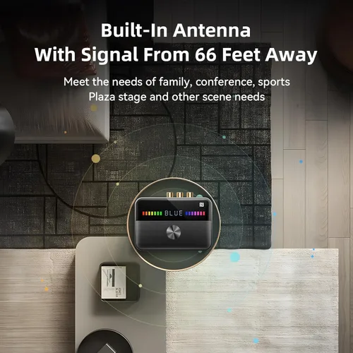 Vista 7 de M13 RGB Bluetooth 5.3 Transmisor receptor de audio, adaptador de audio Bluetooth para el hogar antiguo estéreo/altavoces TV con pantalla, USB, RCA